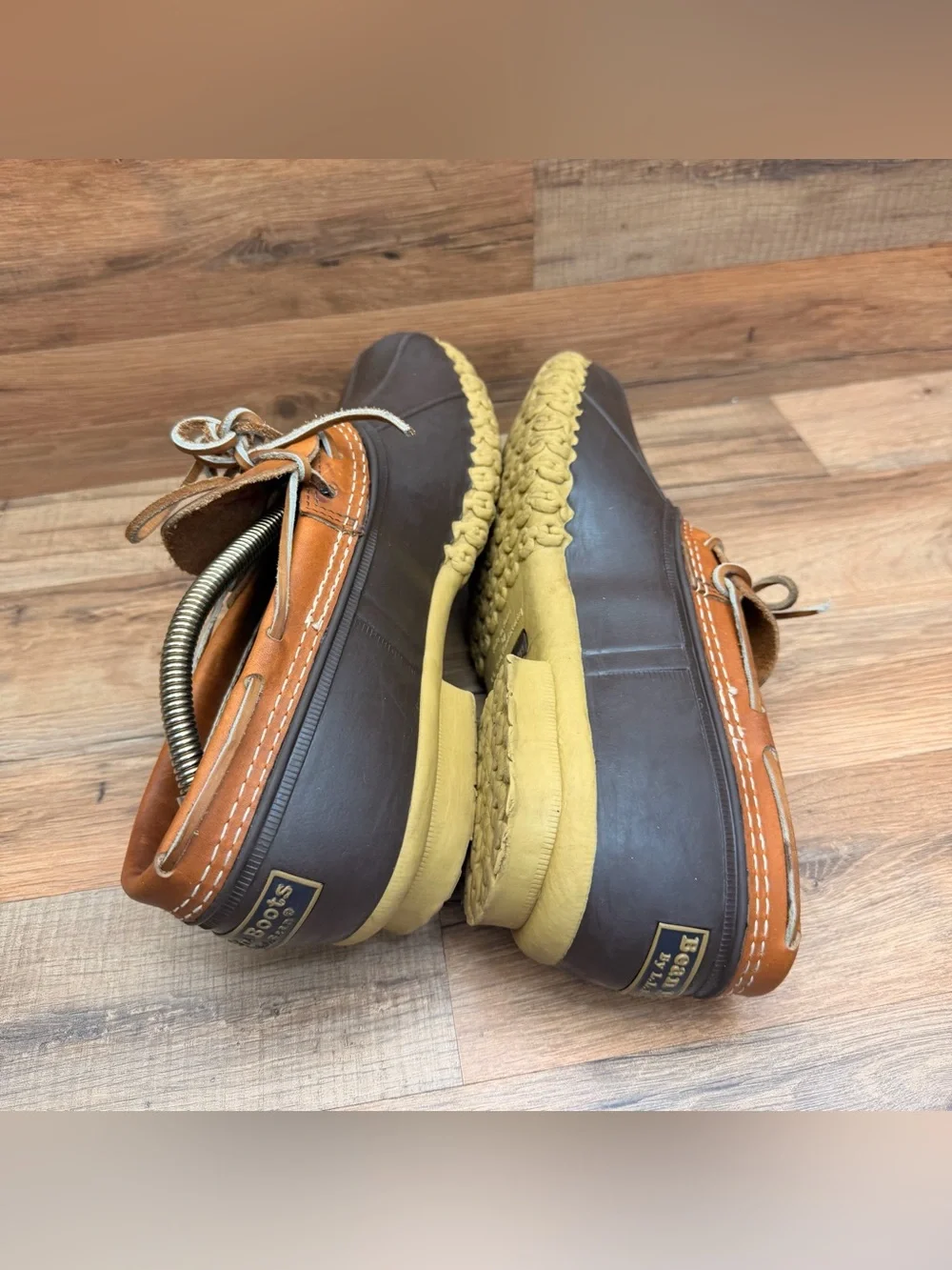 L.L. Bean Men's size 10EE Brown and Tan Boat Duck Shoes